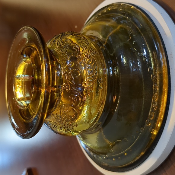 Federal Madrid Amber Glass Taper Holders - Picture 6 of 13